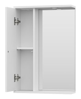 Зеркальный шкаф с подсветкой Misty Лира 50см левый белый